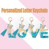 Suweibuke Cute Pink Key Chains for Women Girls, Initial Letter