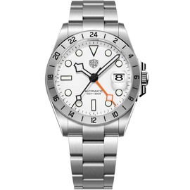 LACZ DENTON Rollstimi RT7911 Men Automatic Watches Men Mechanical Wristwatches Japan NH34A Movement with 100M Waterproof Luminous Pointer, White, Japanese