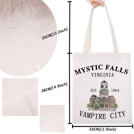 TSOTMO Vampire Gift Mystic Falls TV Show Merchandise Falls Virginia Tote Bag Feeling Epic Gift (MYSTIC 1864)