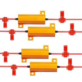 ZONETECH 50W 6Ohm LED Load Resistors - 4-Pieces Premium Quality LED Load Resistors for LED Turn Signal Lights or LED License Plate Lights or DRL (Fix Hyper Flash, Warning Cancellor)