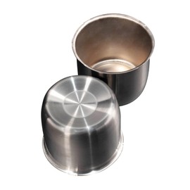 Rheedal 2Pcs 4.25inch Stainless Trailer Wheel Center Caps Push Through 4.25" Bore 3.66" Tall Hub Cap for Truck SUV RV Wheel Rim, Brushed Black Chrome Sunburst Wheel Cover