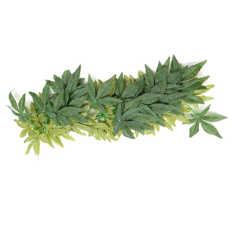 Green Artificial Plant Fake Leaves Aquarium Fish Tank Reptile Terrarium