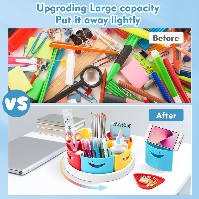 MeCids Rotating Desk Organizer Pencil Holder Art Supply Organizer Storage