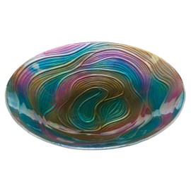 Regal Art & Gift 18" Birdbath, Teal/Gold