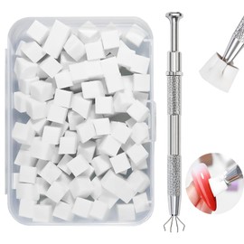 Nail Art Tools Sponge Brush,100 Pcs Nail Sponges for Ombre with Metal Grabber,Ombre Nails Brush,Art Tools Sponge Brush,Gradient Nails Art Design Accessories for Beginners & Professionals