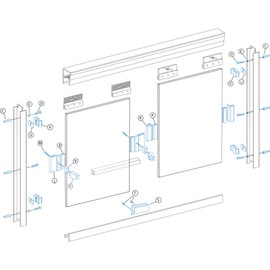 Basco ECPPCLC51SV Classic semi-frameless sliding shower door parts, Chrome