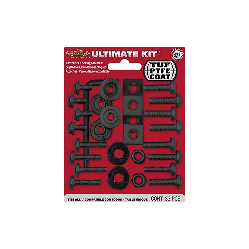 Cruiser Accessories 81550 License Plate Ultimate Kit Locking Fasteners, Black