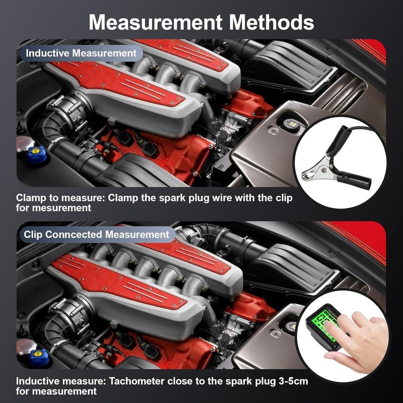 Small Engine Tachometer, Tachometer for Small Engines,Digital Tachometer, Motorcycle, Chainsaw,