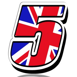 Biomar Labs® 1 x Vinyl UK Flag Sticker Union Jack Great Britain England National Auto Moto Motocross Motosport Start Racing Number 5 Rally Race Car Bike Motorcycle Tuning N 295