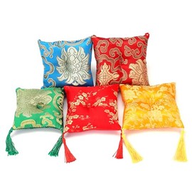 Tibetan Singing Bowl Cushion — sound Bowl Pillow Mat Art Craft Decoration Made in Nepal | Mallet & Cushion dia 8CM(3.2") -Pink