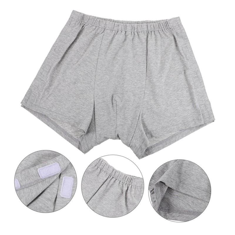 FRCOLOR Men's Comfortable Cotton Briefs for Elderly Bed Rest Washable