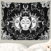 Ftuency Sun and Moon Tapestry Black and White Tapestries Mystic