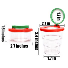 Coloch 10 Pack Bug Viewer for Kids, Plastic Magnifying Insect Box Stretchable Bug Magnifier Container Breathable Insect Bug Cage Bug Jar Bug Observation Tools, for Kids, Children, Nature Exploration