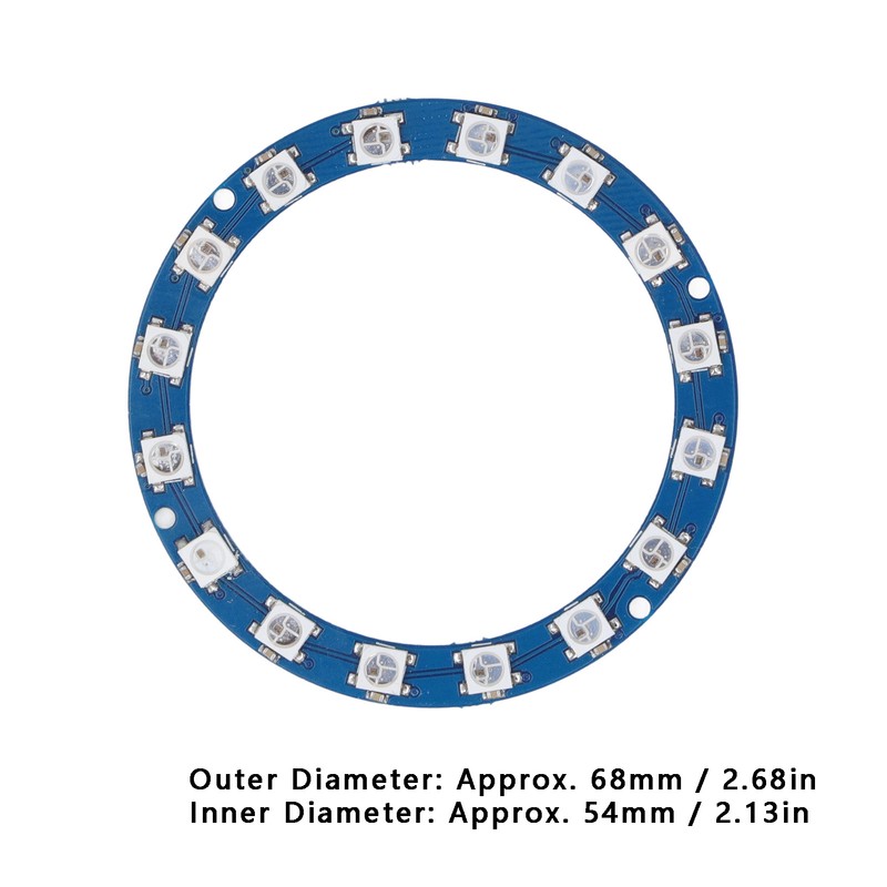 2Pcs RGB LED Ring 16 Bit Intelligent Full Color Highlight