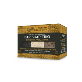 Nature's Golden Skin Bar Soap Trio for Body, Face, & Hair, Coconut, Eucalyptus, Lavender, 3 Bars (7 oz each) | Home and Body Company
