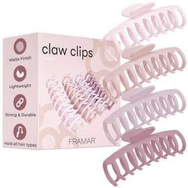 FRAMAR Pinzas para el cabello para cabello grueso - Pinza grande para cabello grueso, pinzas para el cabello para niñas, pinzas para el cabello grande