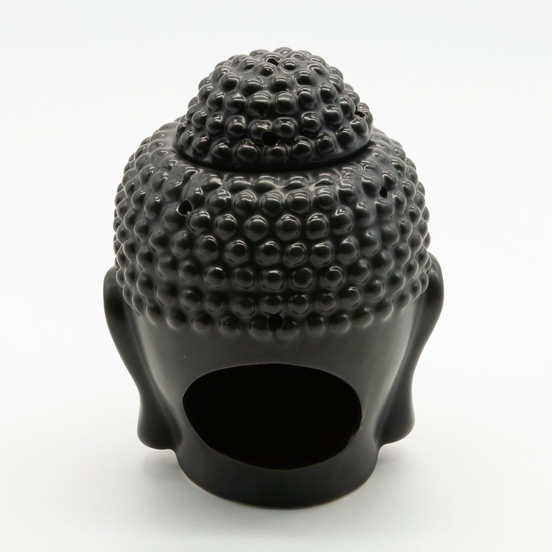 Omonic Porcelain Zen Garden Yoga Meditation Black Thai Buddha Head