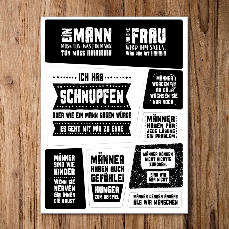 Fridge Magnets Set of 8 in Black and White for