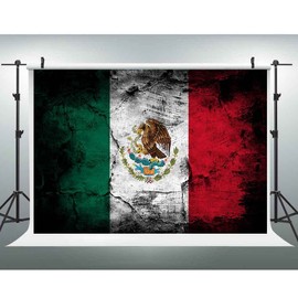 EOALOR EOA 7(W) x5(H) FT Grunge Mexican Flag Photography Backdrop for Holiday Party, Mexico Independence Eagle Aztec Cactus Background, Photo Booth Studio Props