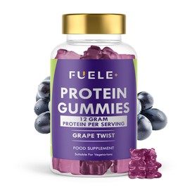 Whey Protein Gummies - Grape Twist Flavour, 12g High Protein per Serving - Protein Powder Alternative, No Added Sugar, Vegetarian, Convenient Whey Protein Supplement, Muscle Recovery (90, Grape Twist)