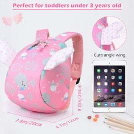 Cosyres Bunny Kids Backpack Preschool Toddler Girls with Reins Pink