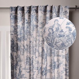 Maison d' Hermine 100% Cotton Curtain - 50"x84" Denim Decorative Curtain - Aesthetic Curtains for Farmhouse, Kitchen & Bedroom - for Spring & Summer - The Miller Collection