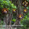 Outdoor Solar Hanging Lanterns Waterproof, Globe Hanging Candle Holder with