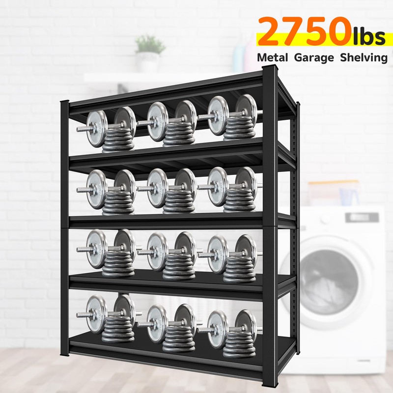 SUPPNEED Steel Metal Utility Garage Shelves: 48''W 1,500Lbs Heavy Duty