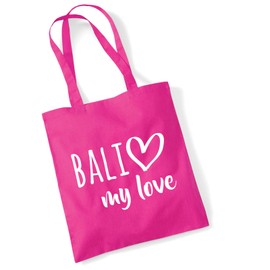 Huuraa Shopper Bali my love Gift jute bag Fuchsia 10 liters cotton Bali my love Accessory