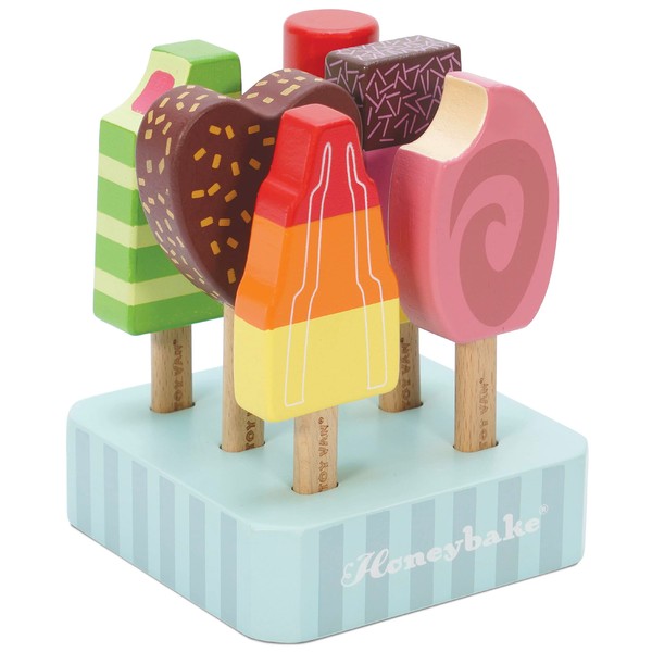 Le Toy Van - Educational Wooden Toy Honeybake Ice Lollies Pretend Play Kids Playset | 6 Pieces - Great Gifts For A Boy Or Girl,10 cm x 13 cm x 10 cm