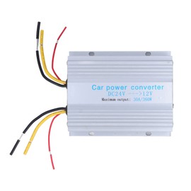 DC24V‑12V Car Power Converter DC 24V to DC 12V 30A 360W Aluminum Alloy Car Power Converter Power Adapter Converter Reducer Voltage Power Inverters