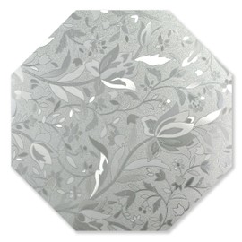 Autotech Park Precut Floral Octagon Window Film Shade, Self Adhesive Static Cling, 18 inches Diameter