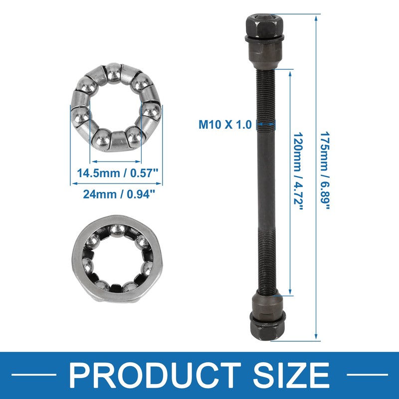 A ABSOPRO Bicycle 9.5 mm rear axle with 6 mm