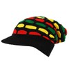 Itzu Rasta Oversized Knit Slouch Peak Beanie Cap Hat in