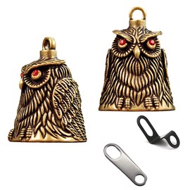 Guardian Bell Motorcycle Bell Guardian Biker Bell Motorcycle Bell Motorcycle Bell Key Pendant Copper Owl Set of 2