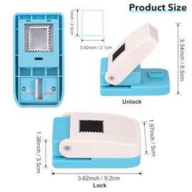 BAOFALI - Perforador rectangular de 1 x 0.8 pulgadas, perforador de palanca para manualidades de papel, manualidades de álbumes de recortes, perforado
