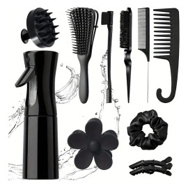 Kit 11pz Peine De Masaje De Cepillo Adecuado Cabello Rizad                                                                                            