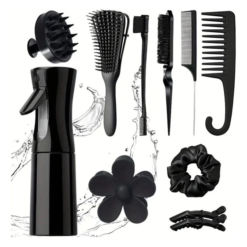 Kit 11pz Peine De Masaje De Cepillo Adecuado Cabello Rizad