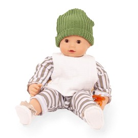 Gotz 2427918 Maxy Muffin Urban Stripes - 16.5" Baby Doll Without Hair and Brown Sleeping Eyes