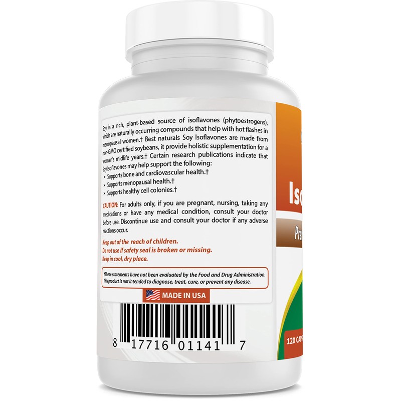 Best Naturals Soy Isoflavones 750 Mg 120 Capsules (120 Count