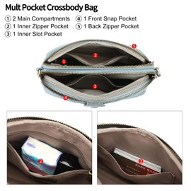 LEEXTON Women's Shoulder Bag, Crossbody Hanging, 3-Way Multifunctional, Genuine Leather, Lightweight, Large Capacity, Commuting, Simple, Stylish, Gift, Shoulder Bag, gray