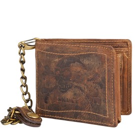 Green Burry Vintage Skull 1796, Saddle Brown, Standard Size, Coin Purse