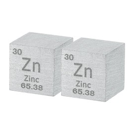 uxcell 2 Pcs Zinc Cube, 0.5 Inch High Density Metal Element Cube Metal Density Cube for Chemical Elements Collection Science Education Experiment Application, Silver