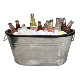 FixtureDisplays Beverage Ice Tub Galvanized Metal Party Ice Bucket Champane Soda Beer Ice Tub