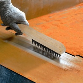 VASTOOLS Wire Brushes Pack of 6. for Cleaning Welding Slag, Rust and Dust. 10" Heavy Duty Carbon Steel Shoe Handle Wire Scratch Brush