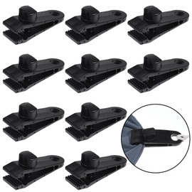 10 PCS Tarp Clips Heavy Duty Lock Grip, Reusable Clamps for Camping, Awnings, Car, Pool, Boat Covers, Caravan Canopies, Weather-Resistant Tent Fasteners