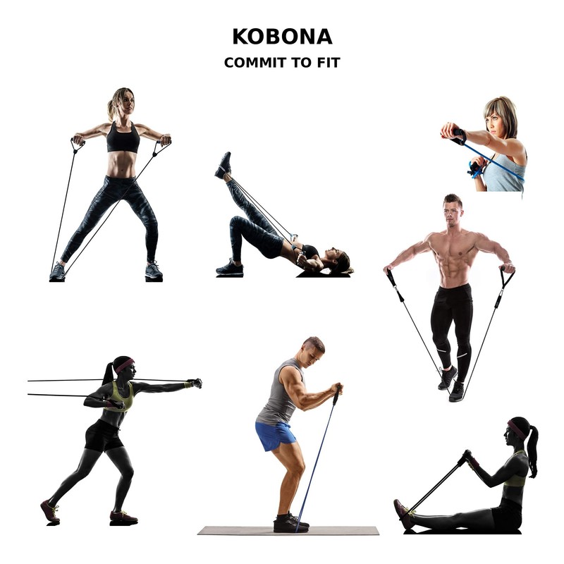 KOBONA Exercise Resistance Bands Set - 5 Workout Bands Stackable
