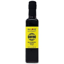In Love Gourmet Blackberry Balsamic Vinegar 250ML/8.5oz Great on Fish, Chicken, Roasted Meats, Amazing on Ice Cream