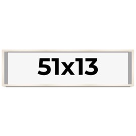 CountryArtHouse 51x13 Frame White Wash Solid Wood Picture Frame | 0.8125 Inch Moulding Width | Includes UV Acrylic Plexiglass, Acid Free Foam Board Backing and Hanging Hardware