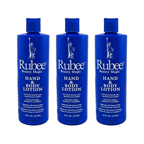 Rubee Hand & Body Lotion 16 Ounce (473ml) (3 Pack)